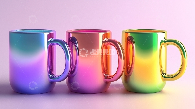 高清大图下载【趣麦麦图】-渐变色马克杯