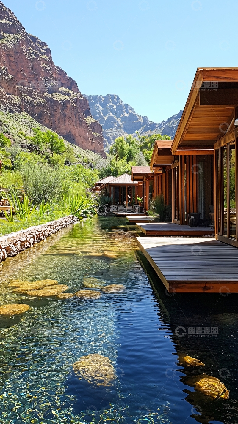 高清大图下载【趣麦麦图】山谷木屋度假村