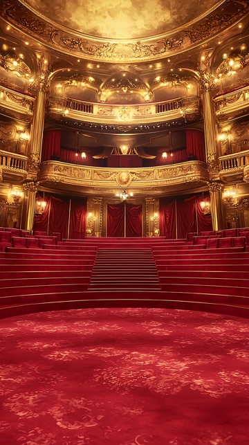 奢华金色红色剧院舞台