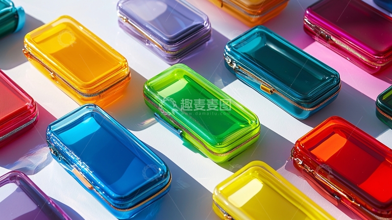 高清大图下载【趣麦麦图】彩色透明收纳包