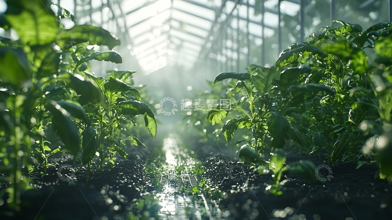 高清大图下载【趣麦麦图】温室大棚种植蔬菜