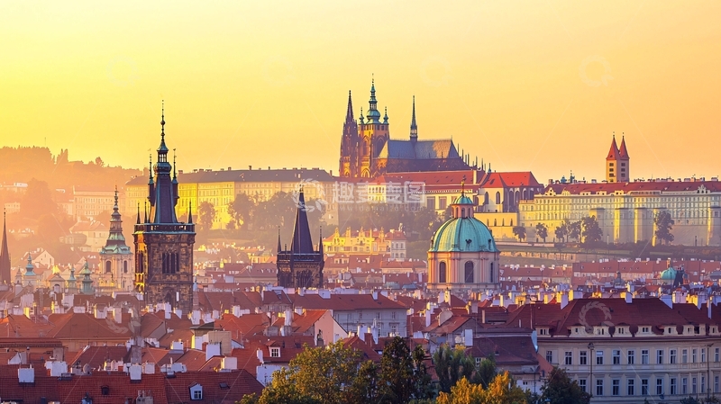 高清大图下载【趣麦麦图】布拉格日出景色