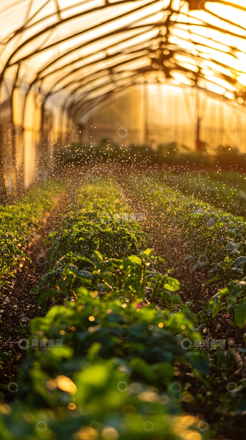 高清大图下载【趣麦麦图】阳光洒进温室大棚