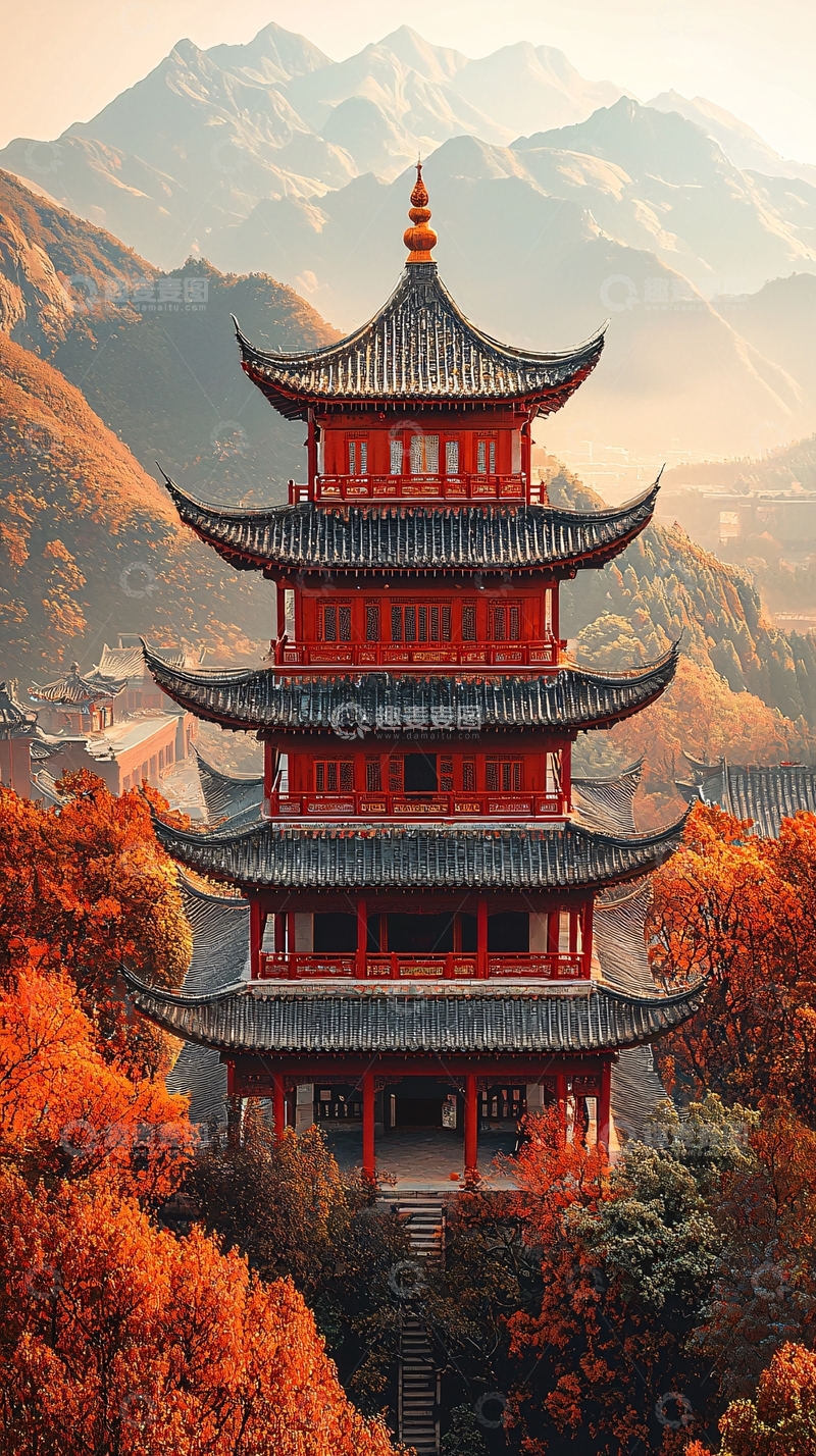 高清大图下载【趣麦麦图】中国古典楼阁建筑