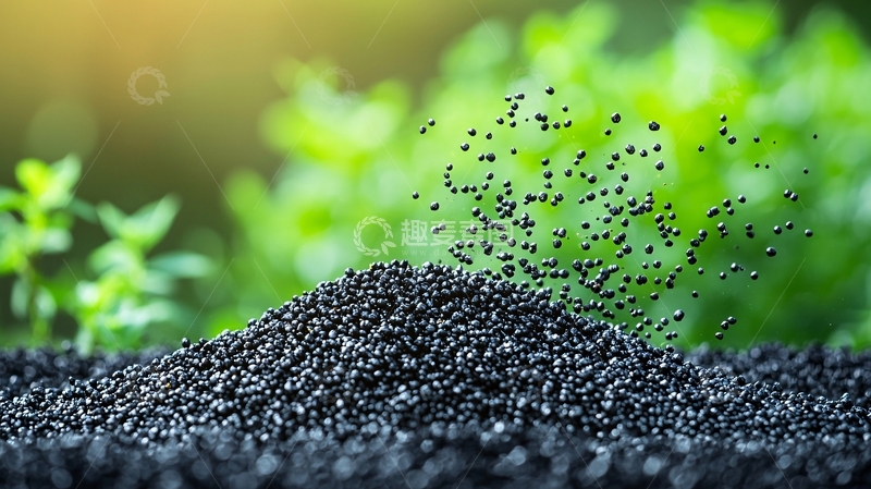 高清大图下载【趣麦麦图】黑色颗粒肥料