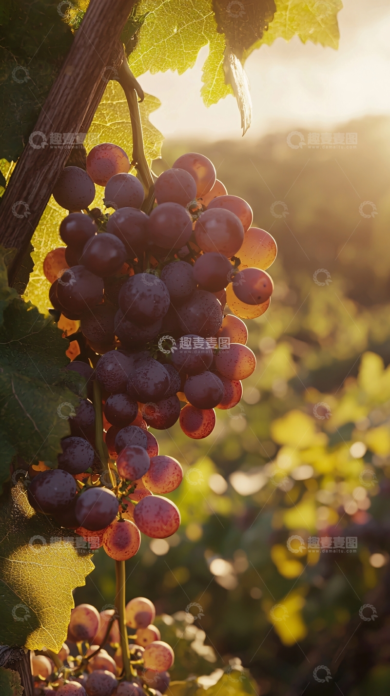 高清大图下载【趣麦麦图】阳光下成熟的紫葡萄