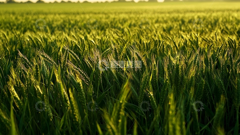 高清大图下载【趣麦麦图】金黄麦田清晨阳光