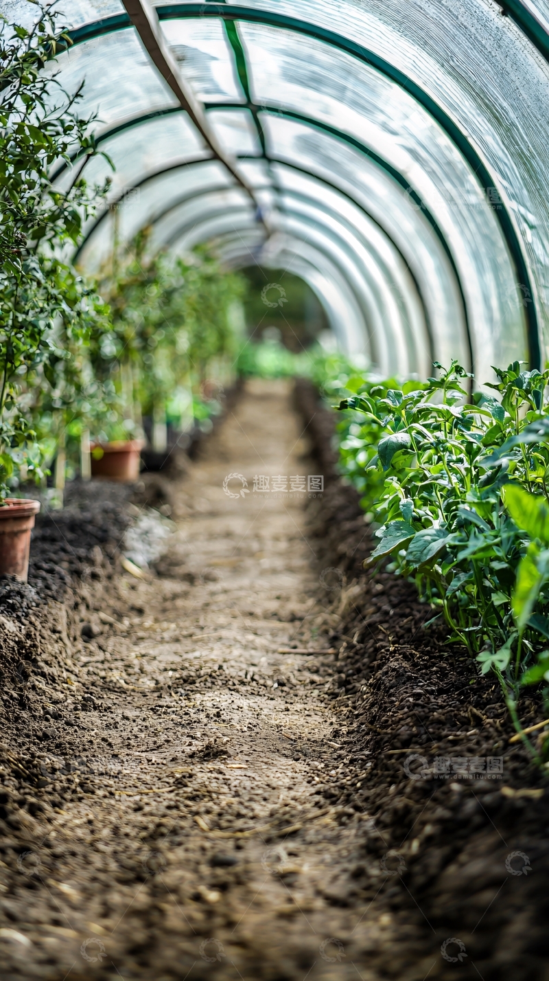高清大图下载【趣麦麦图】塑料大棚蔬菜种植