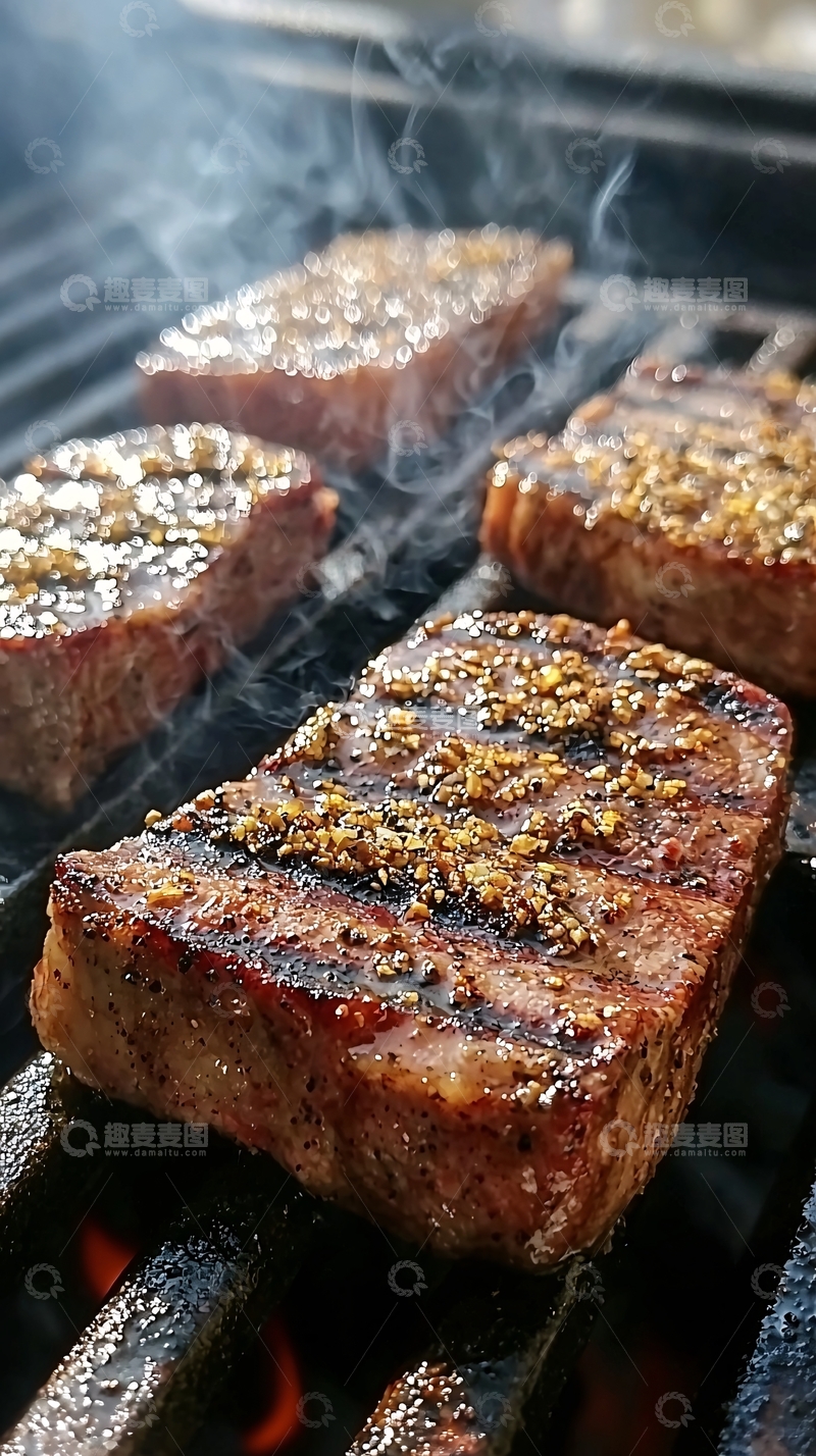 高清大图下载【趣麦麦图】烤架上的牛排