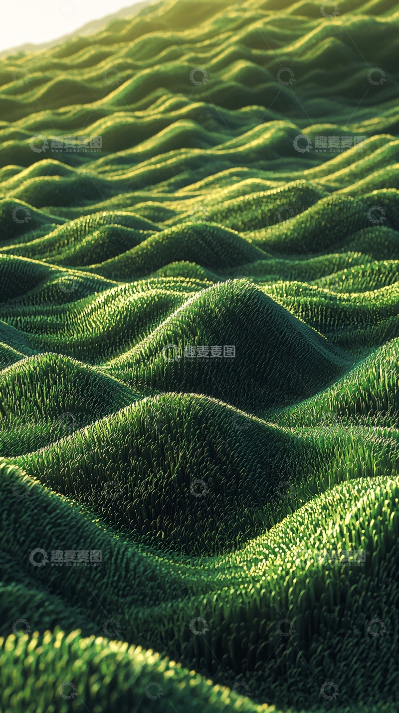 高清大图下载【趣麦麦图】绿波荡漾的草地