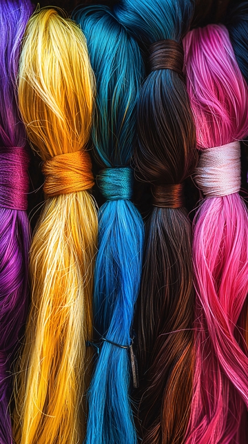 彩色编发发束