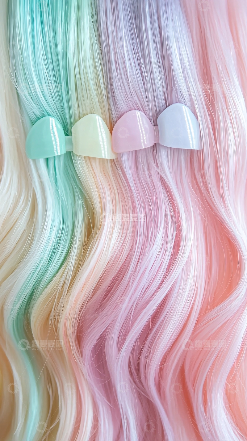 高清大图下载【趣麦麦图】彩虹渐变发夹