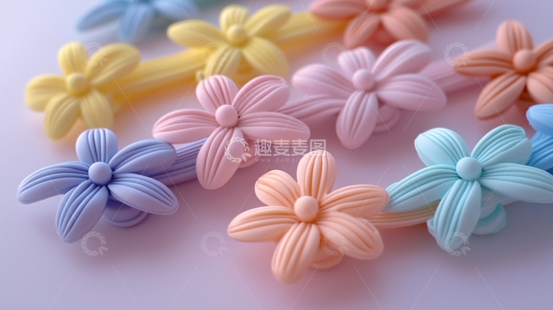 高清大图下载【趣麦麦图】彩色小花发夹