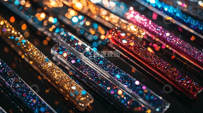 高清大图下载【趣麦麦图】闪光亮片填充透明管