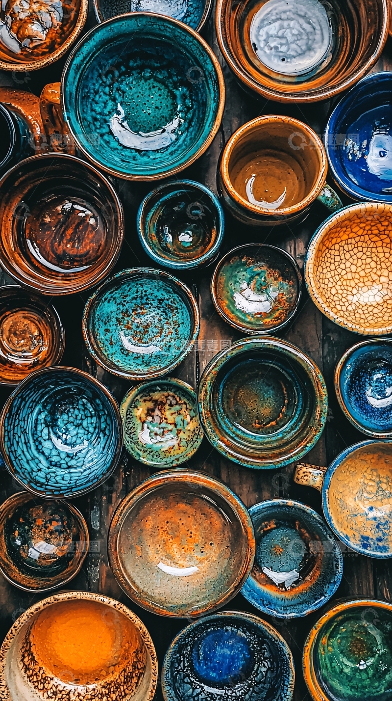 高清大图下载【趣麦麦图】彩色陶瓷碗