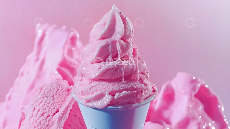 高清大图下载【趣麦麦图】粉色冰淇淋