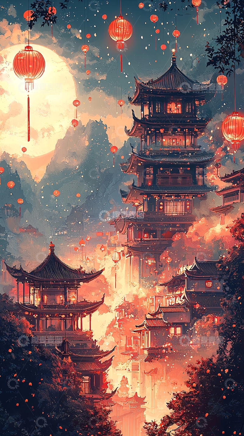 高清大图下载【趣麦麦图】中式建筑