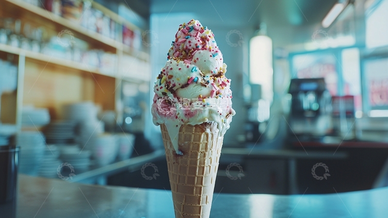 高清大图下载【趣麦麦图】美味冰淇淋蛋筒