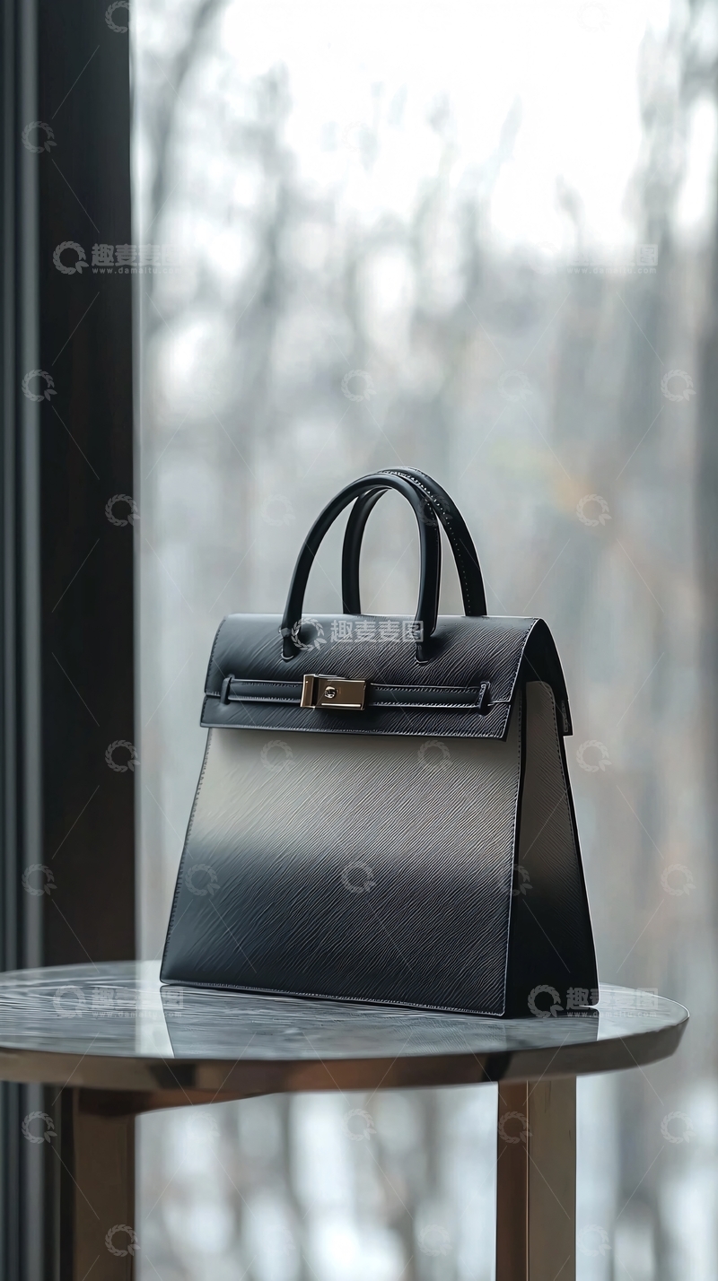 高清大图下载【趣麦麦图】黑色白色渐变手提包