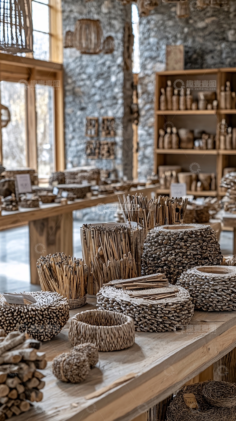 高清大图下载【趣麦麦图】原木手工制品商店