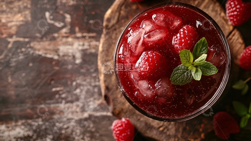 高清大图下载【趣麦麦图】覆盆子冰饮
