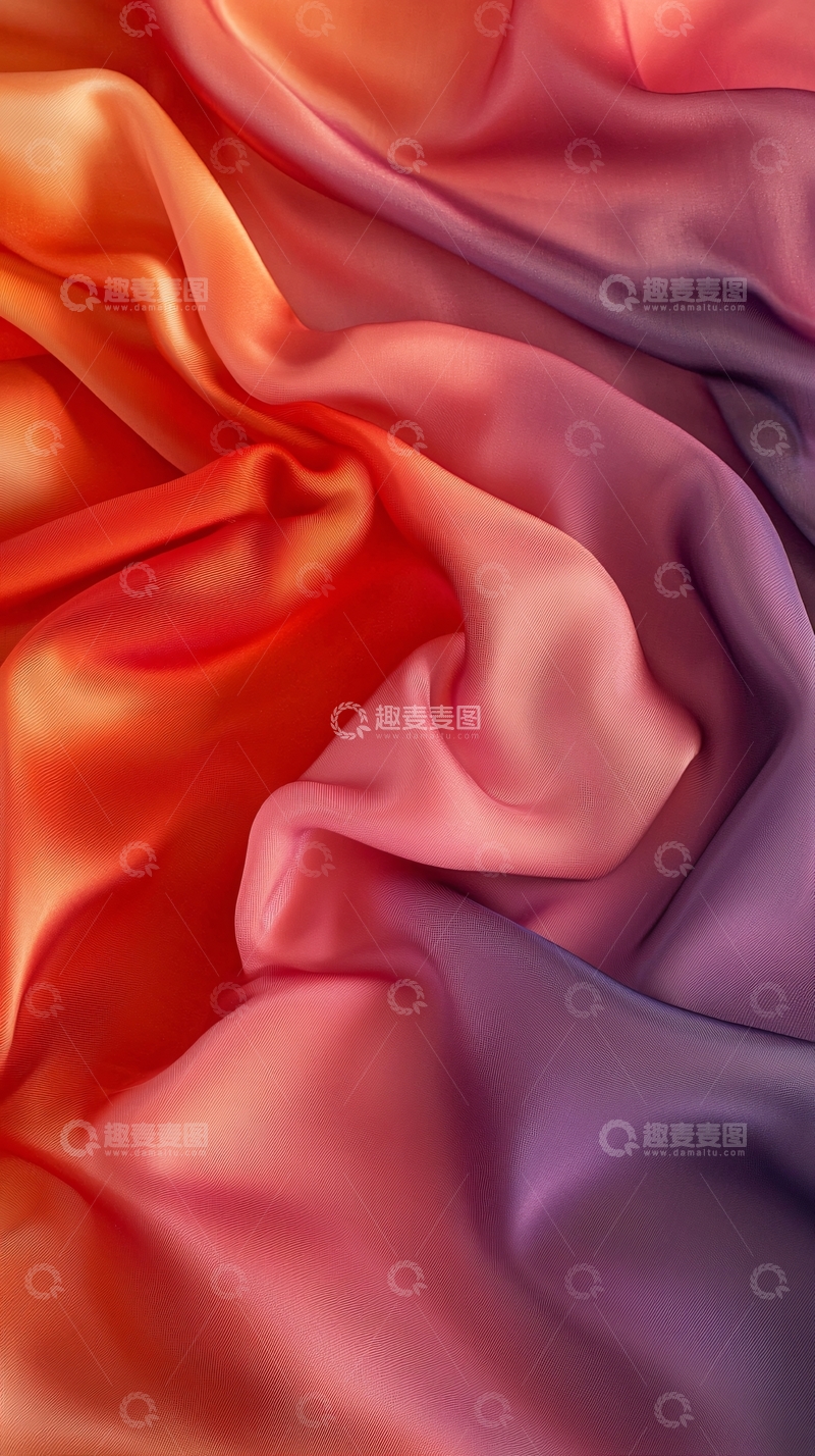 高清大图下载【趣麦麦图】渐变色丝绸布料