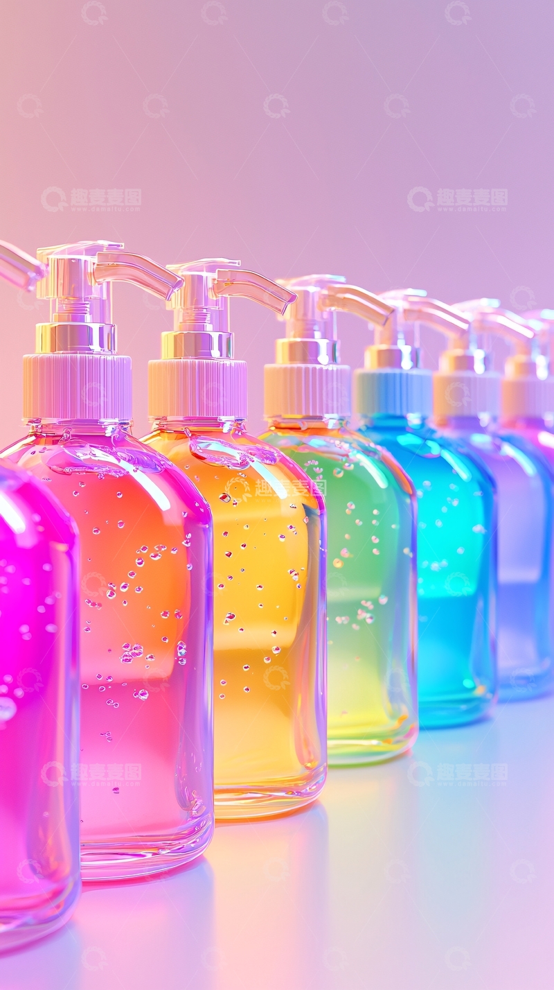 高清大图下载【趣麦麦图】彩色洗手液瓶