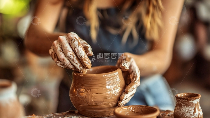 高清大图下载【趣麦麦图】陶艺制作过程