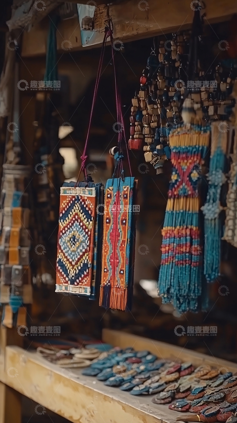 高清大图下载【趣麦麦图】彩色手工编织饰品