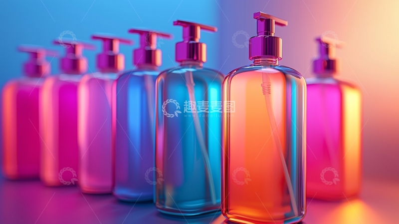 高清大图下载【趣麦麦图】彩色洗手液瓶