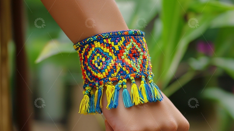 高清大图下载【趣麦麦图】彩色编织手链