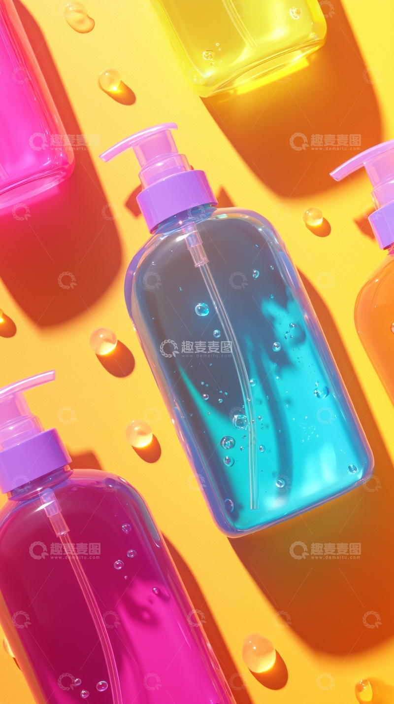 高清大图下载【趣麦麦图】彩色洗手液瓶