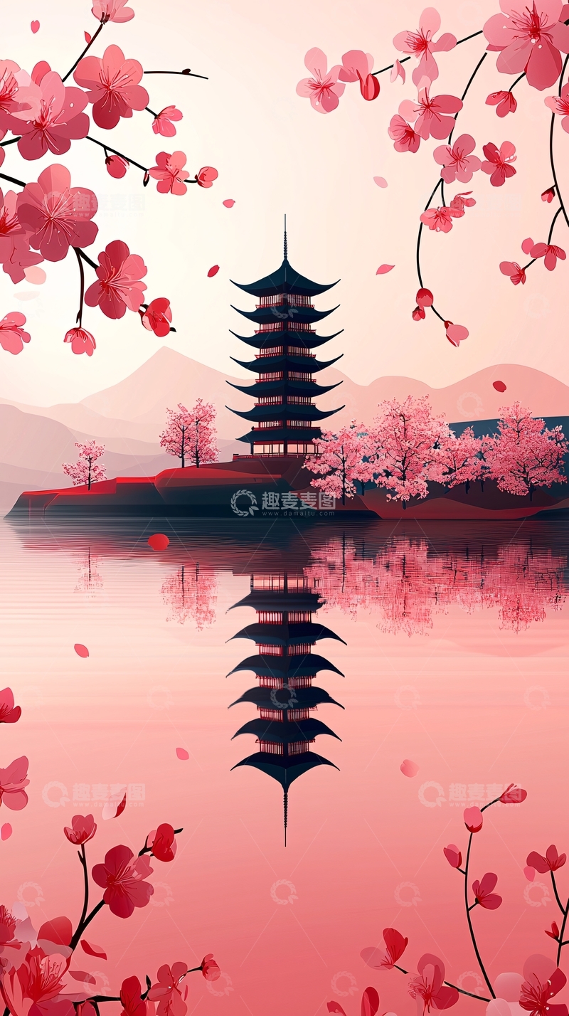 高清大图下载【趣麦麦图】粉色樱花