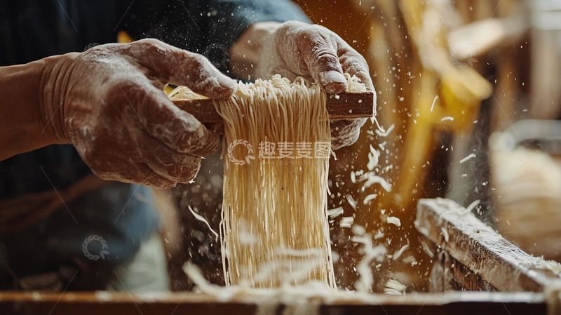 高清大图下载【趣麦麦图】手工拉面制作