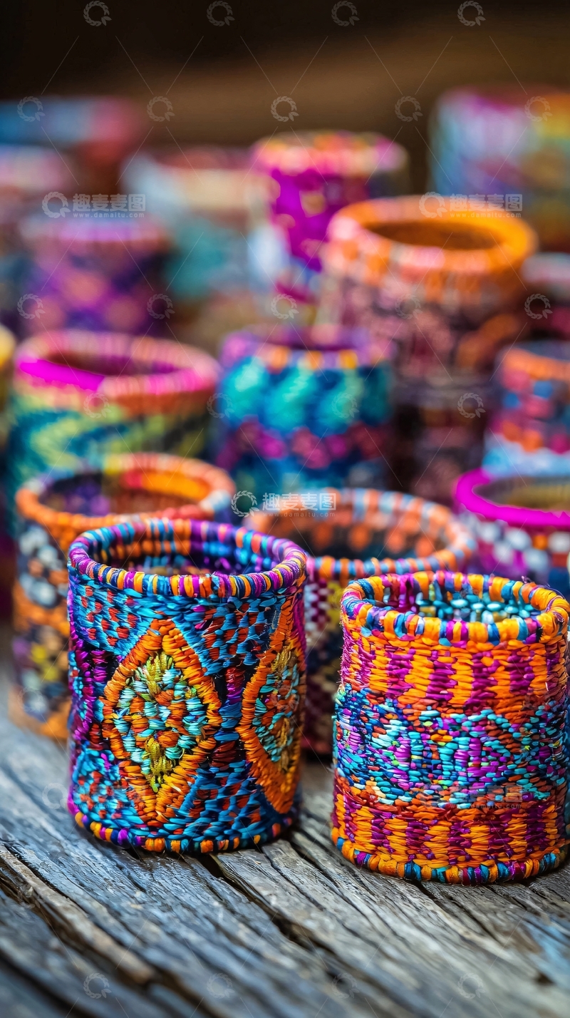 高清大图下载【趣麦麦图】彩色编织手镯