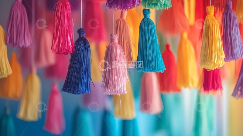 高清大图下载【趣麦麦图】彩色流苏背景