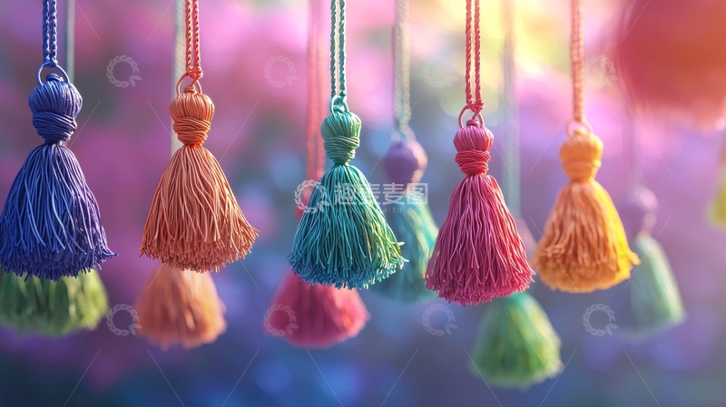 高清大图下载【趣麦麦图】彩色流苏挂件