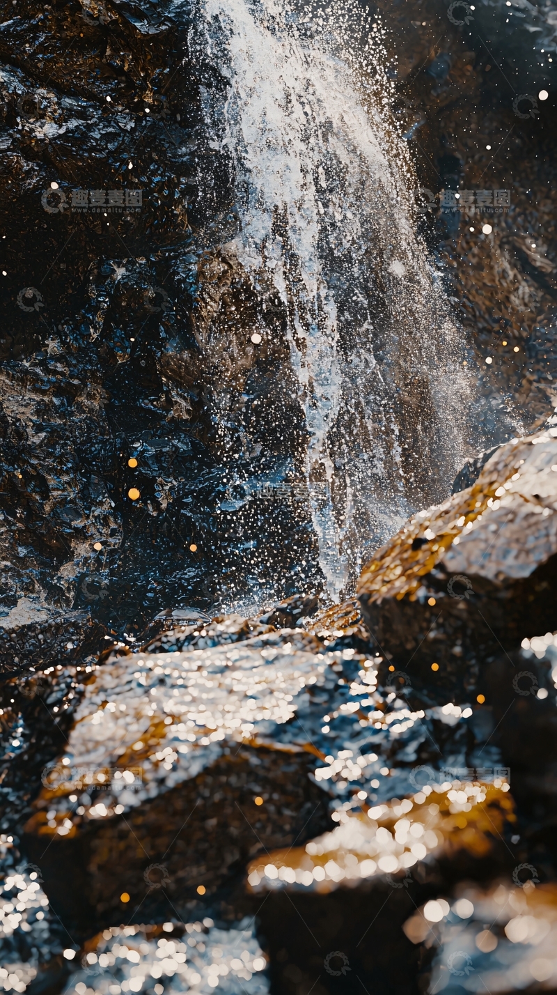 高清大图下载【趣麦麦图】瀑布岩石溪流