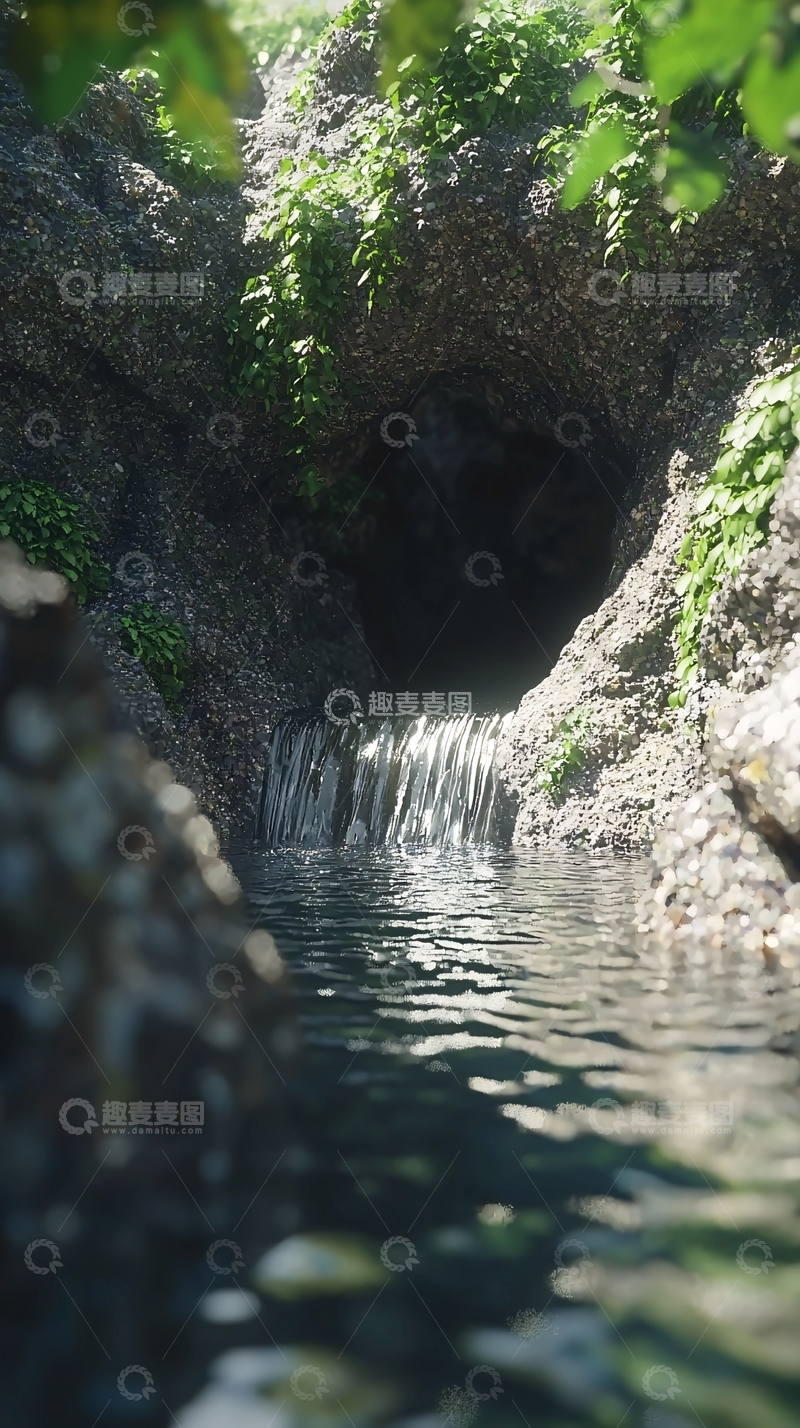 高清大图下载【趣麦麦图】茂密丛林中的神秘洞穴