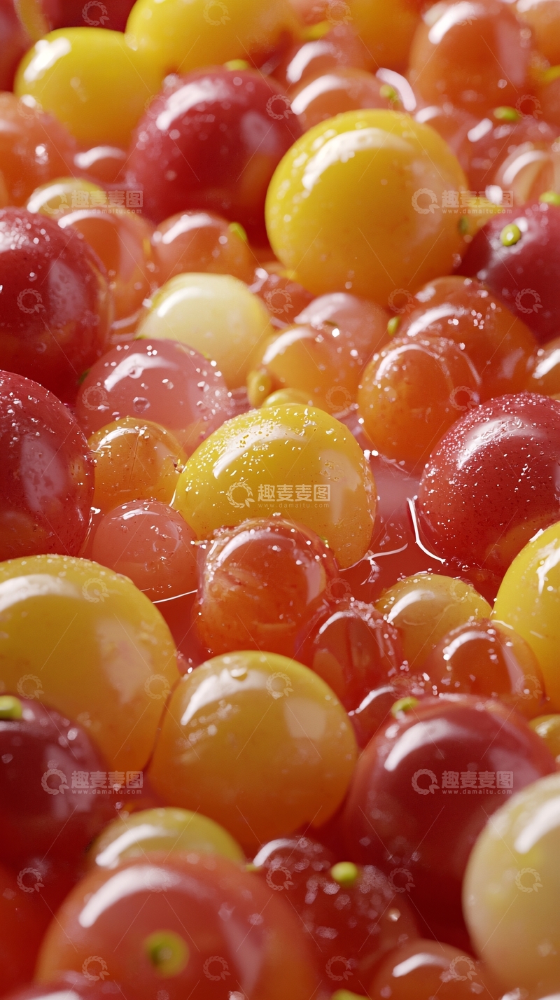 高清大图下载【趣麦麦图】红黄相间的小番茄