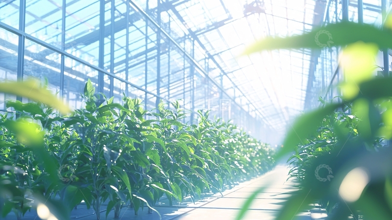 高清大图下载【趣麦麦图】阳光下的温室大棚