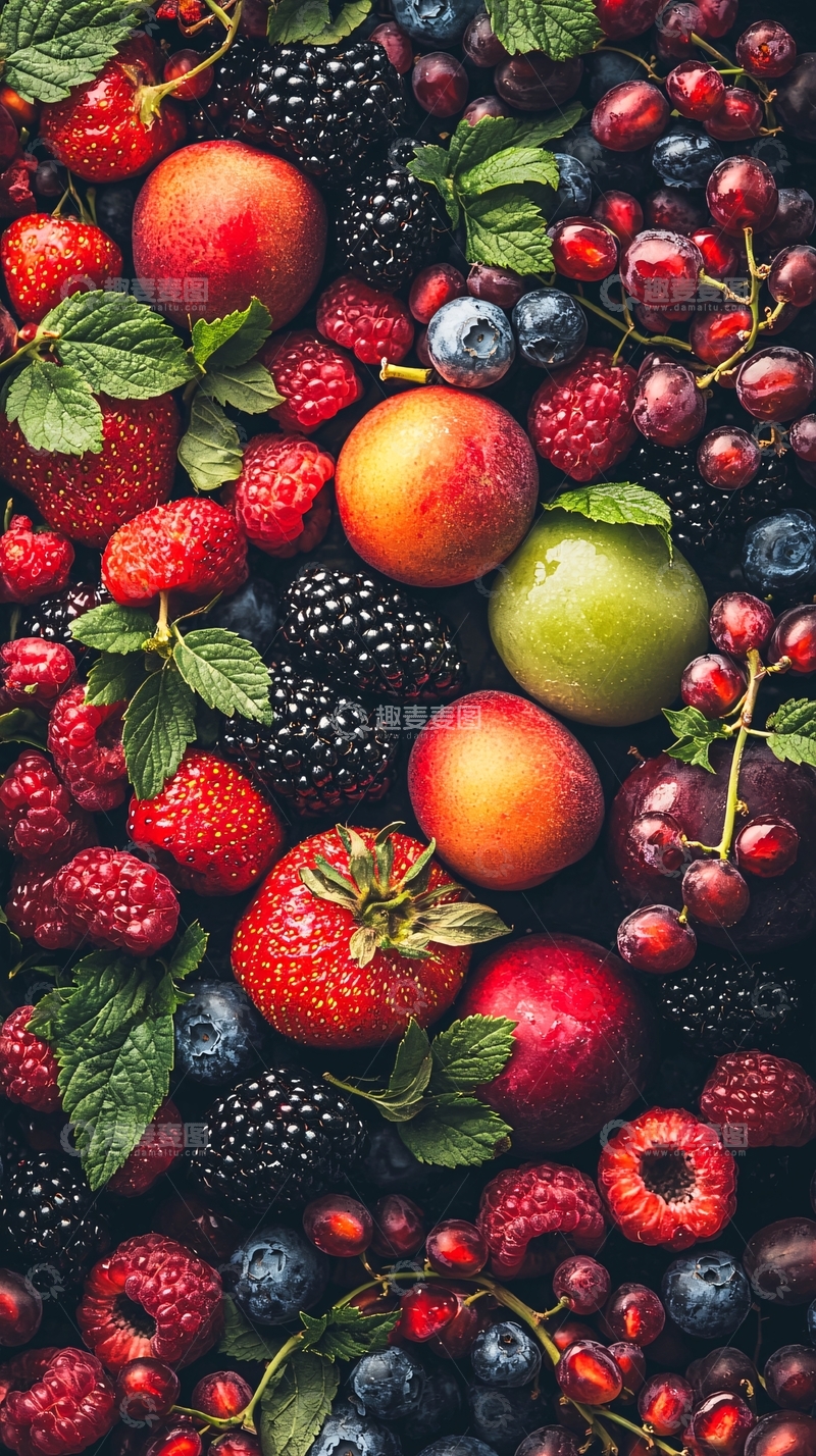 高清大图下载【趣麦麦图】红莓水果背景图