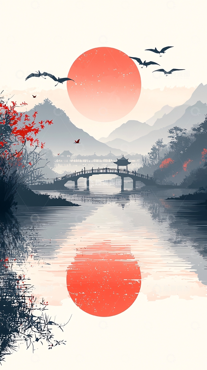 高清大图下载【趣麦麦图】水墨山水画468