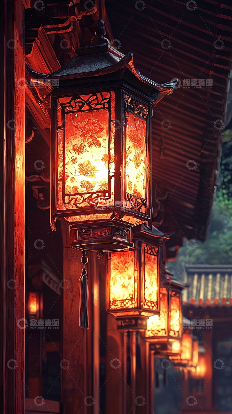 高清大图下载【趣麦麦图】中式宫灯