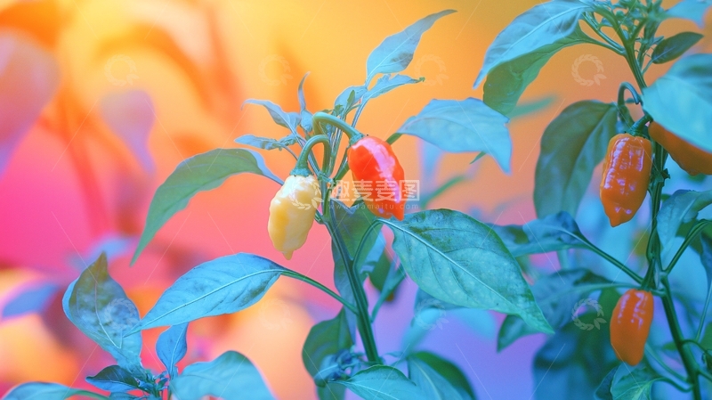 高清大图下载【趣麦麦图】彩色辣椒植物特写