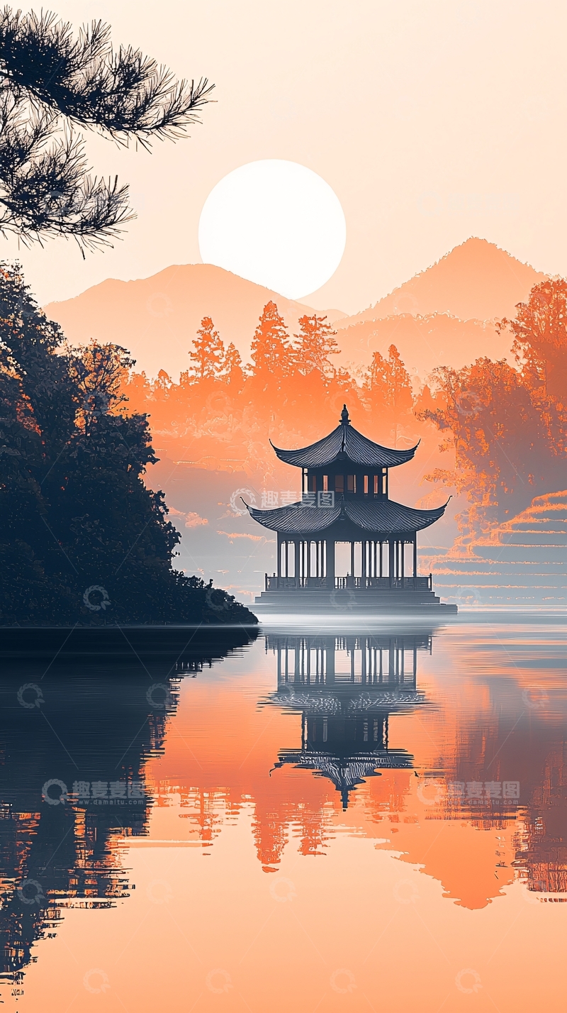 高清大图下载【趣麦麦图】水墨画风格