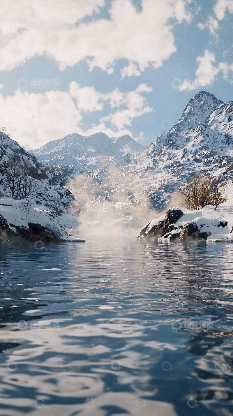 高清大图下载【趣麦麦图】雪山湖泊风景