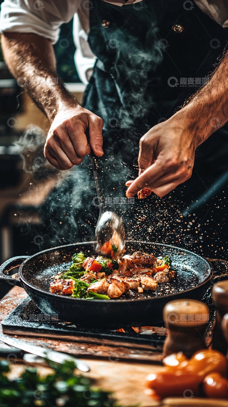 高清大图下载【趣麦麦图】厨师烹饪美食