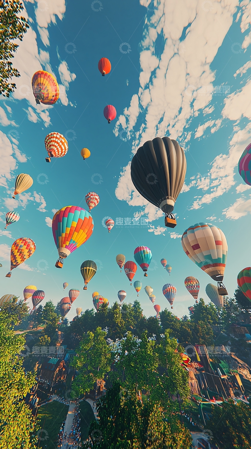 高清大图下载【趣麦麦图】热气球