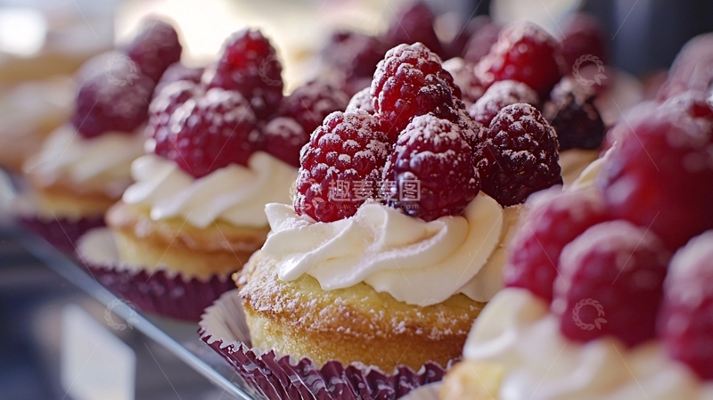 高清大图下载【趣麦麦图】覆盆子奶油小蛋糕